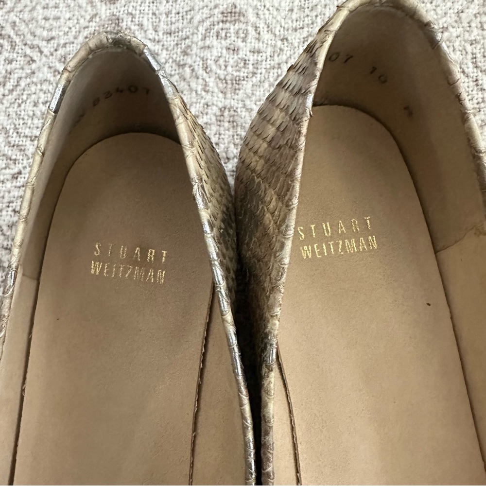 Stuart Weitzman Snipper Flats In Honey Mica Python - image 4